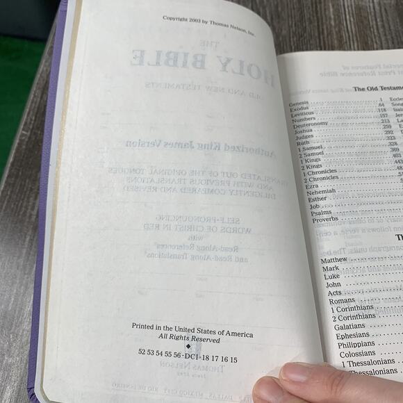 KJV Holy Bible GIANT PRINT Red Letter Purple Leathersoft Thomas Nelson - Picture 13 of 14